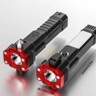 Versatile High Power LED Flashlight | Power Bank & Window Hammer